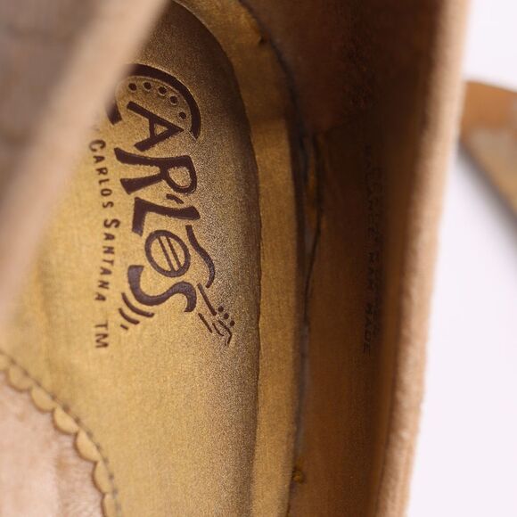 Carlos Santana Revue Tan Snakeskin Point Toe Heels 8.5M Leather - Picture 12 of 13